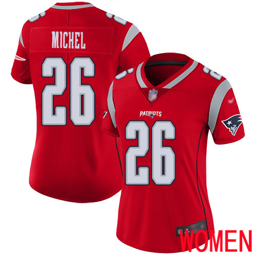New England Patriots Football #26 Inverted Legend Limited Red Women Sony Michel NFL Jersey